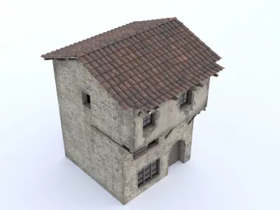 Old Village House Low-poly 3D model