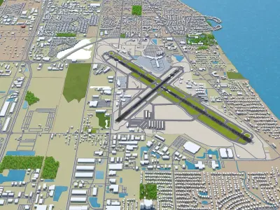 Sarasota Bradenton Airport 15km Low-poly 3D model
