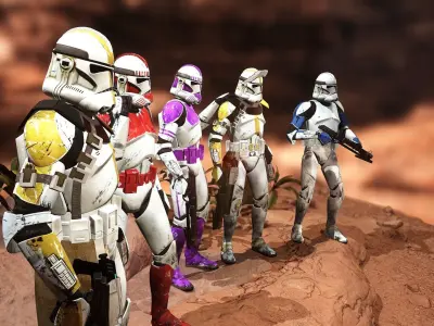 Star wars Clone trooper Phase 2 pack 2 Low-poly 3D model