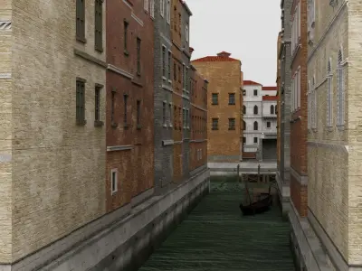 Canal Town for obj and fbx 3D model