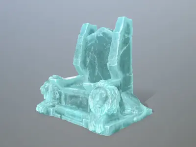 Ice Lion Throne Low-poly 3D model