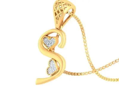 S Letter pendant 3D print model