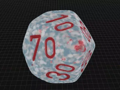 D100 Dice Low-poly 3D model