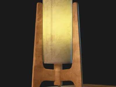 light01 wooden lamp 3D model