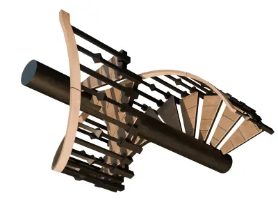 Spiral staircase 3d model  Low-poly 3D model