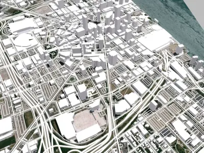 Citycape Detroit United States 3D model