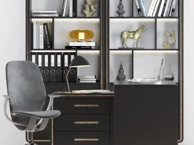 homary Desk with File Cabinet Low-poly 3D model