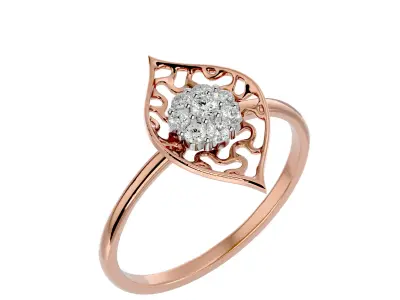 Light Minimalist Diamond Ring 3D print model 30