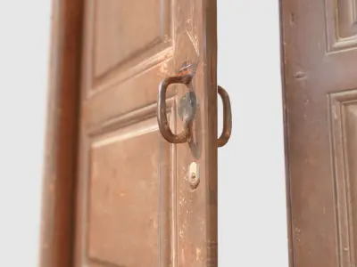 Old door scanned 001 Low-poly 3D model