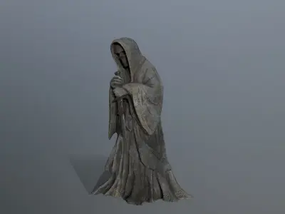 Dark statue Low-poly 3D model