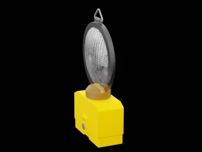 Yellow Road Lamp Low-poly 3D model