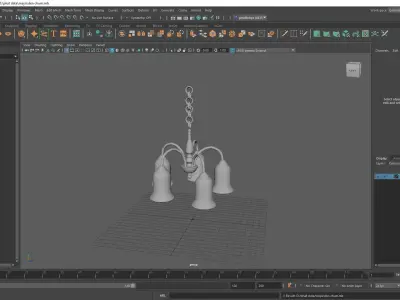 Golden Chandelier 3D Modeling Free 3D model