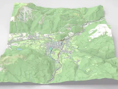 Cityscape Bad Ischl Austria 3D model