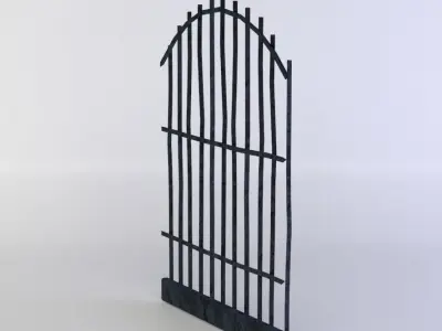 Arch shaped gates Low-poly 3D model