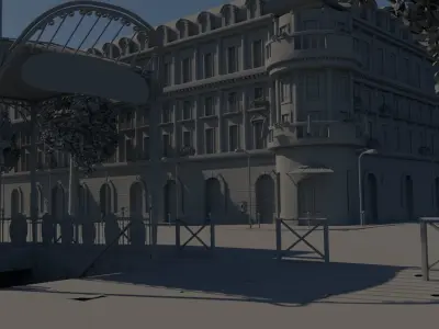 Paris Town Metro Station 3D model