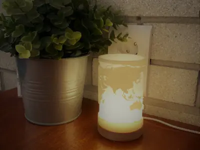 Worldmap moodlight 3D print model