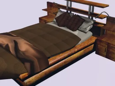 Bed Modern Design Low-poly 3D model