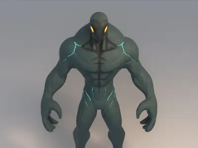 Alien Sentinel Low-poly 3D model