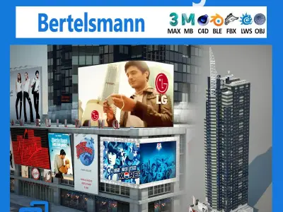 NYC Building Bertelsmann Low-poly 3D model
