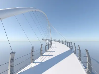 arch bridge 3d modell v2 Low-poly 3D model