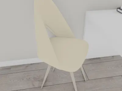 office in light blue with white table 3D model