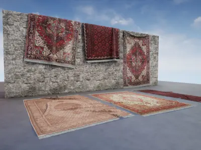 persian Carpets Low poly PBR game ready Low-poly 3D model