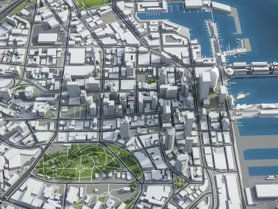 Auckland Low-poly 3D model