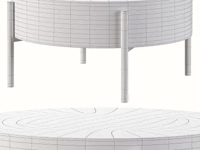 Rustic Round Coffee By Homary 3D model