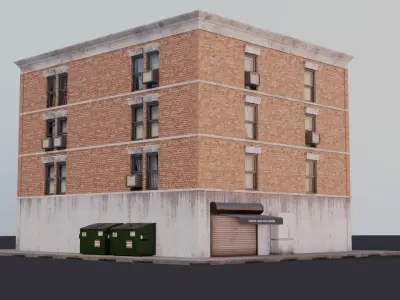 Building 02 Low-poly 3D model