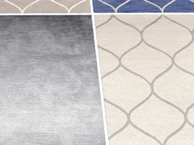 Carpet collection 2 different colors and patterns 3D model