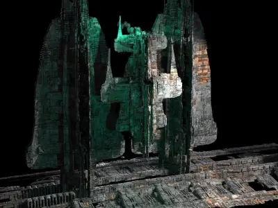 Odin Raven Rock Sci Fi terrain 3D model