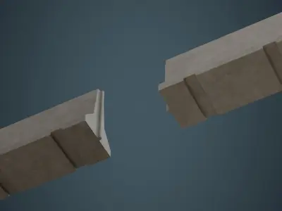 Concrete Barrier 1A Low-poly 3D model