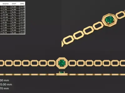 Ultra light shiny gold bracelet 3D print model buy