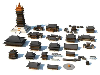 Ancient Chinese Buildings 3D model