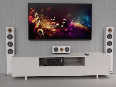 Audiovisual product collection Low-poly 3D model Low-poly 3D model