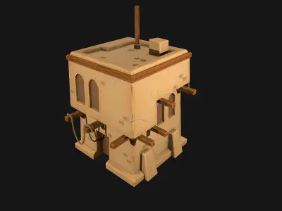 Cartoon Desert House Low-poly 3D model