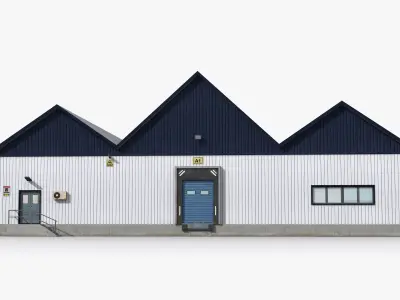 Factory x25 Low-poly 3D model