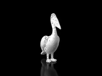 Pelican Voronoi Low-poly 3D model