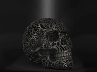 Mexican calavera wire skull with wire skull inside 3D print model