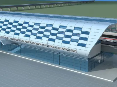 Light Rail Station 3D model