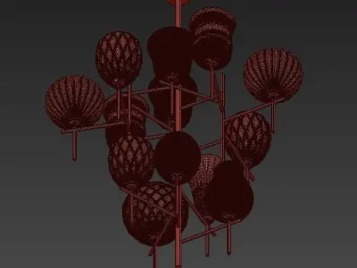 Chair Small Modern Chandeliers 3D model