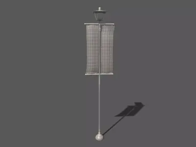 banner speaker post Low-poly 3D model