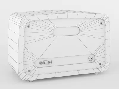 Vintage radio lowpoly Low-poly 3D model