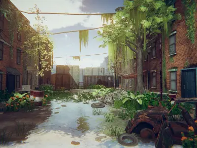 Abandoned City Low-poly 3D model