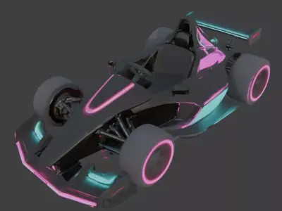 Cyberpunk Neon Go Kart 3D Model v02 Low-poly 3D model