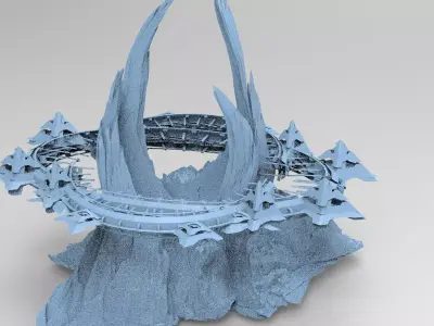 Alien holy mountain monolith 3D model