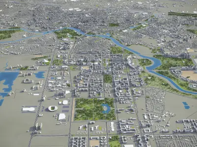 Nur-Sultan - Astana Low-poly 3D model