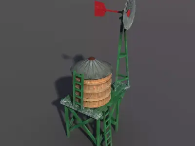 Water Tank 2 Low-poly 3D model