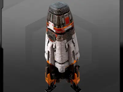 SF Colony Rocket CF4 Low-poly 3D model