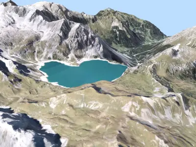 Mountain landscape Alps Switzerland 3D model